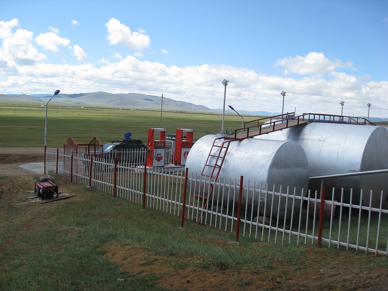 mongolia steppe service station free photo