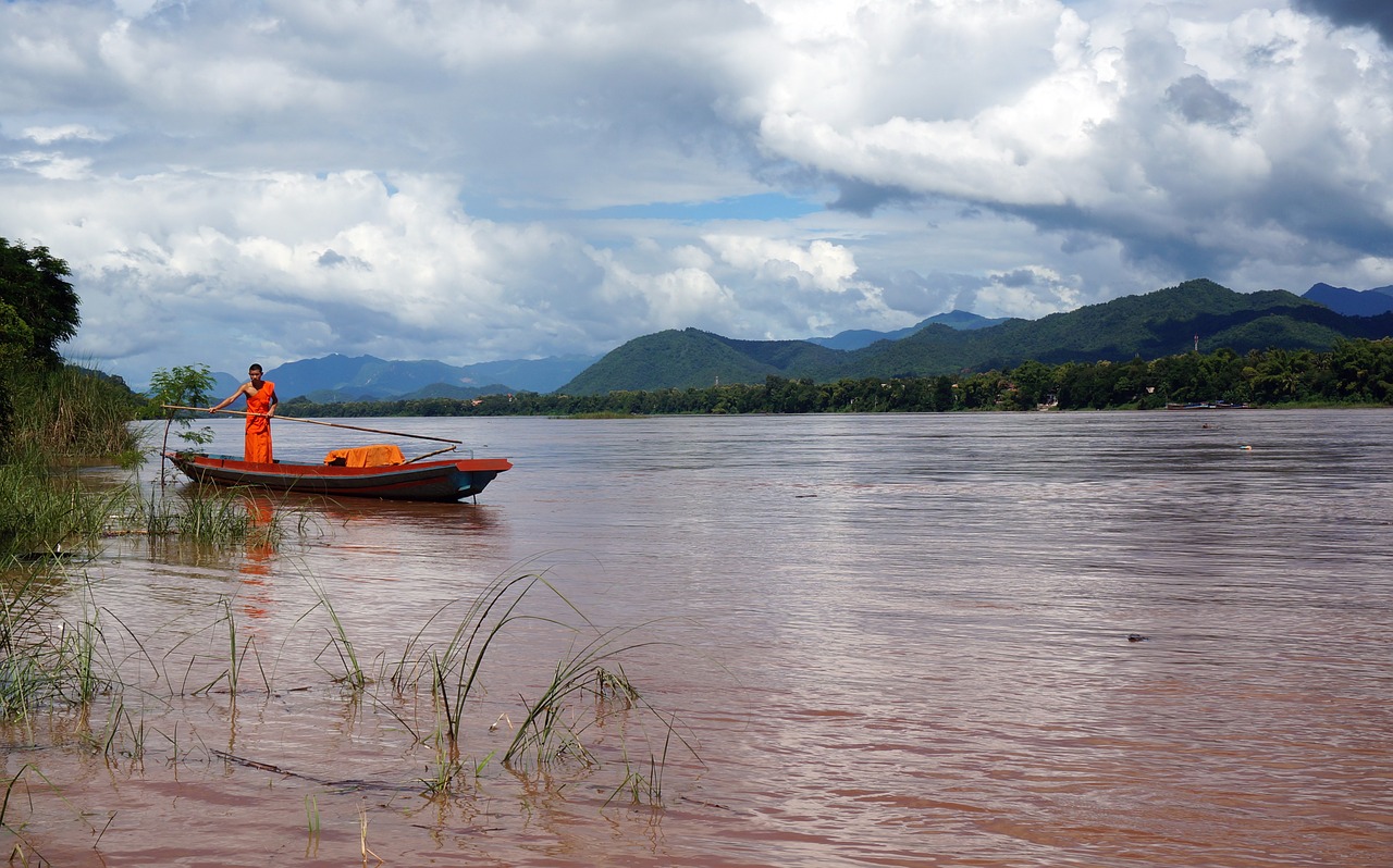 monk boat river free photo