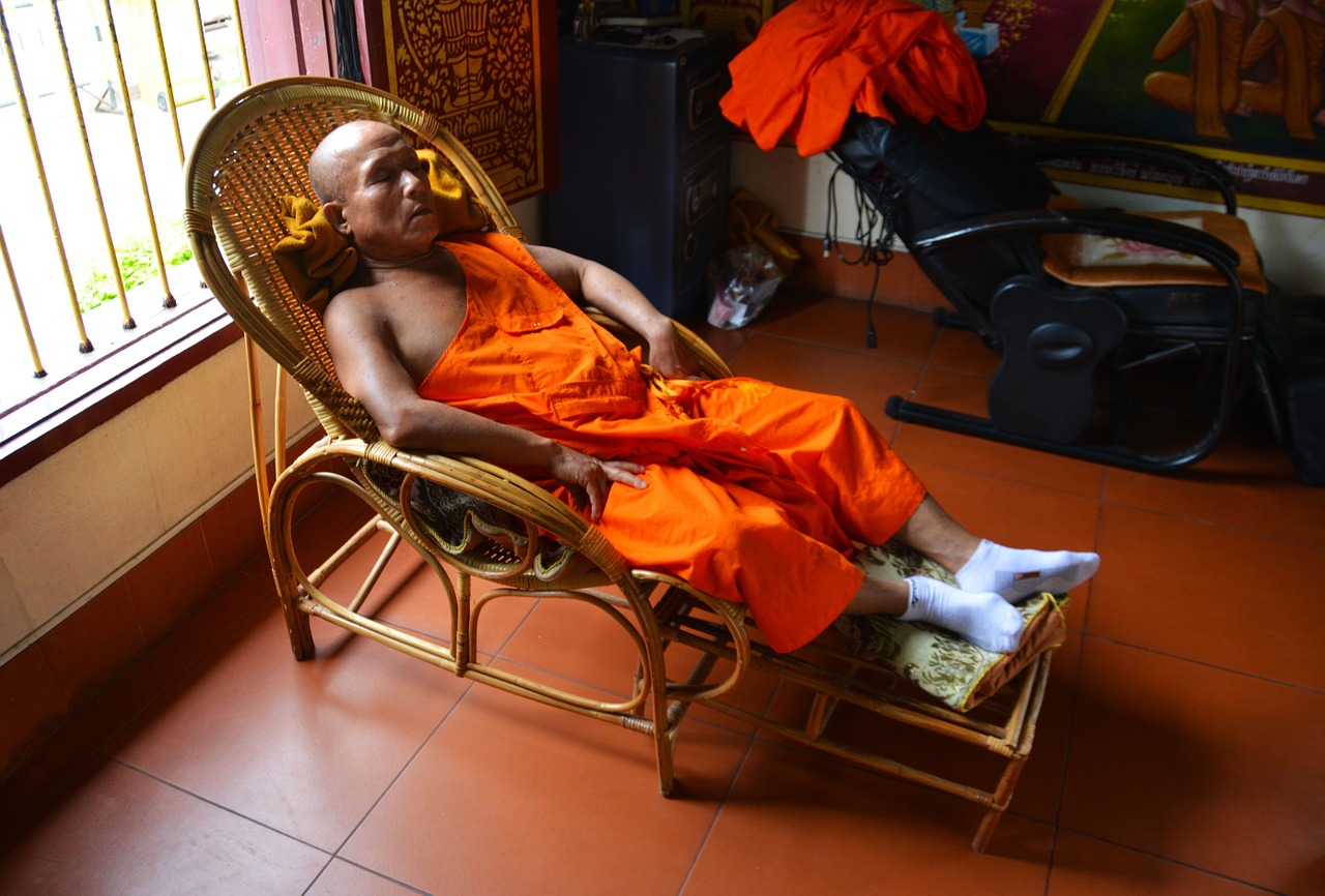 monk sleeping temple free photo