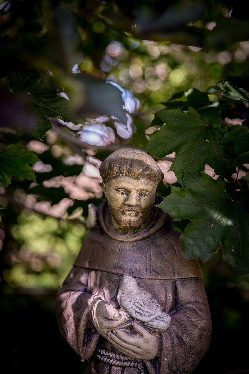 monk garden statuary free photo