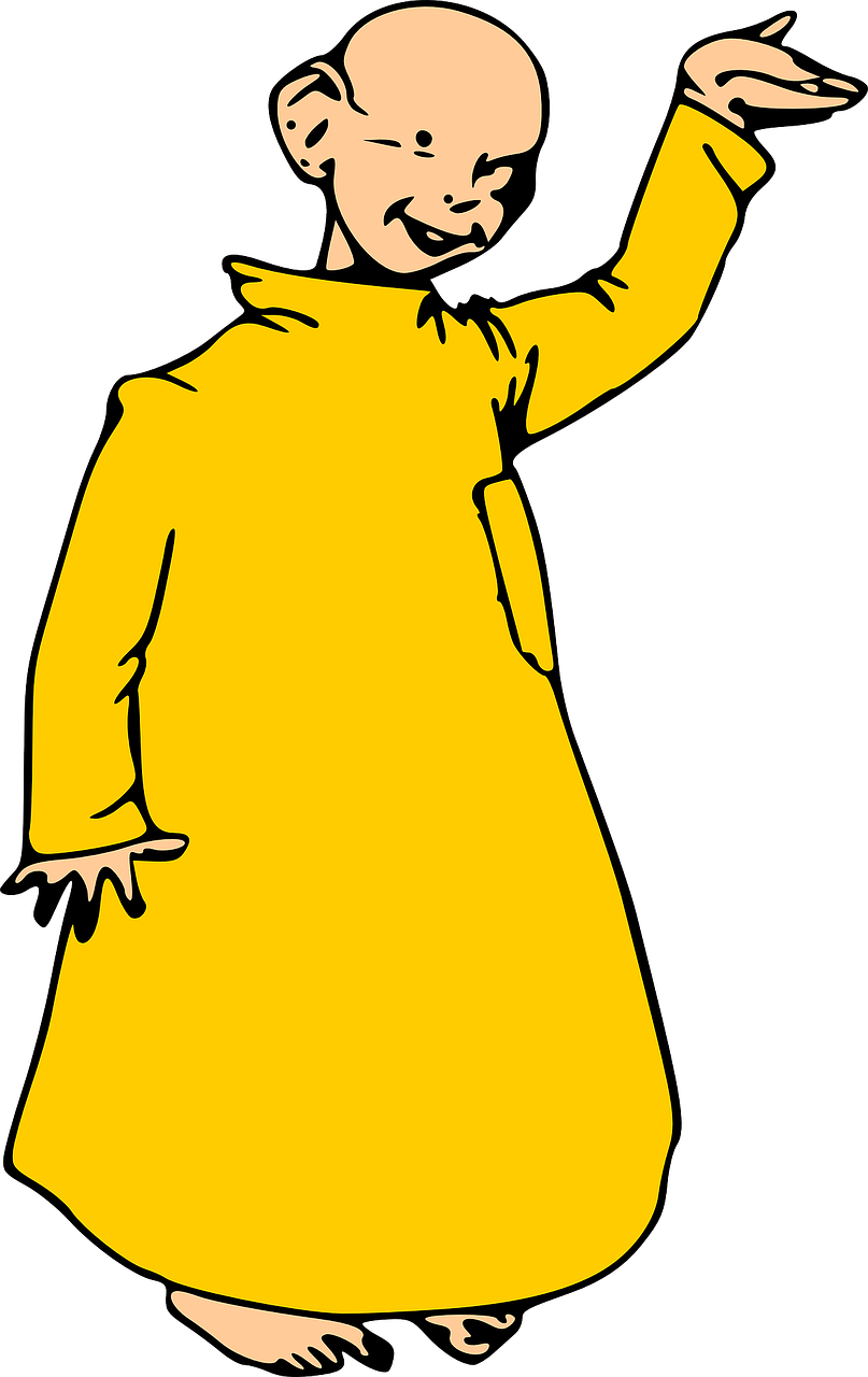 monk yellow robe boy free photo