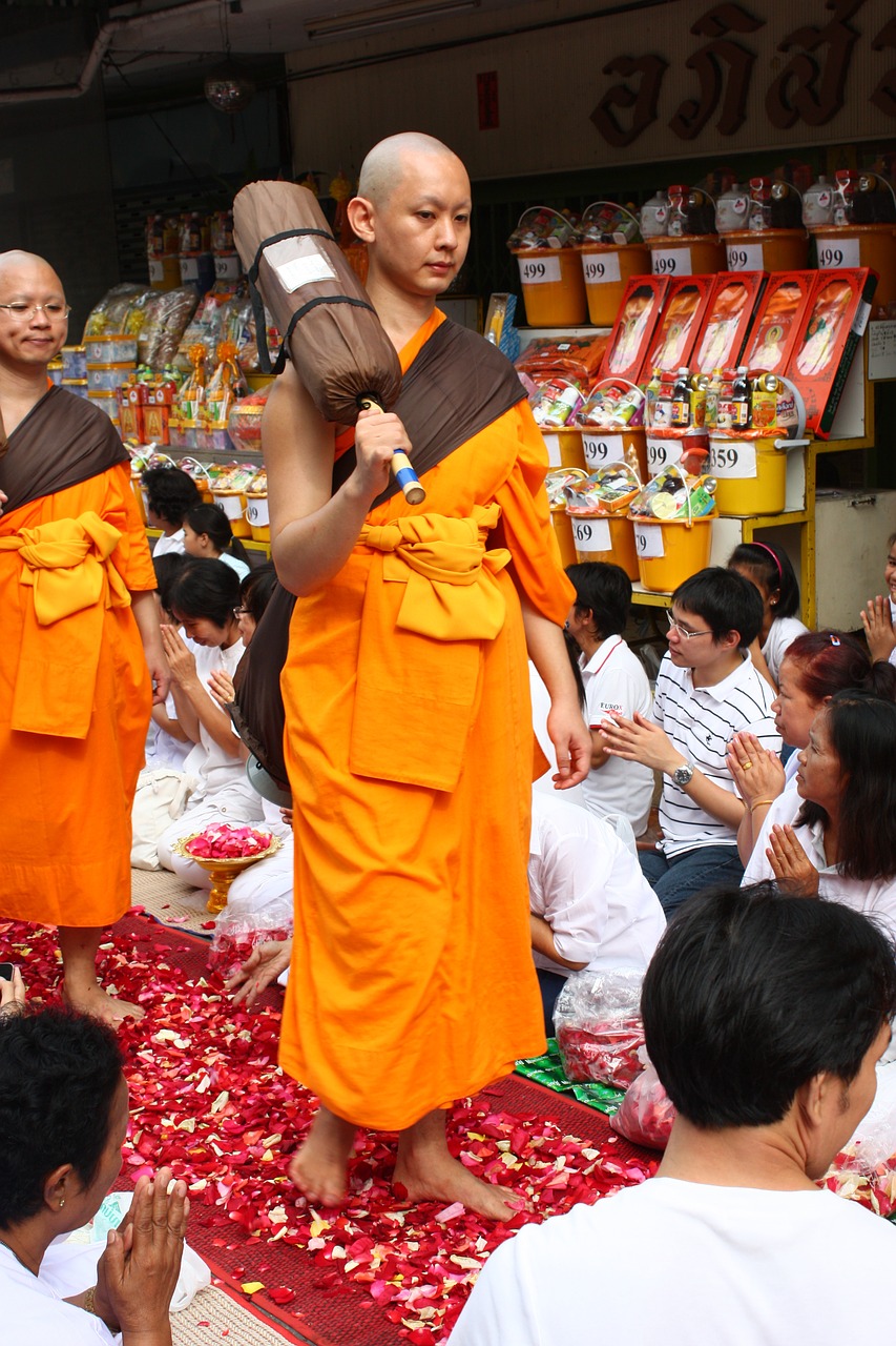 monk buddhists monk walk free photo