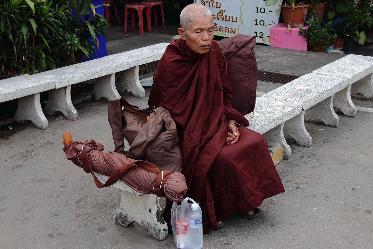 monk thailand sitting free photo