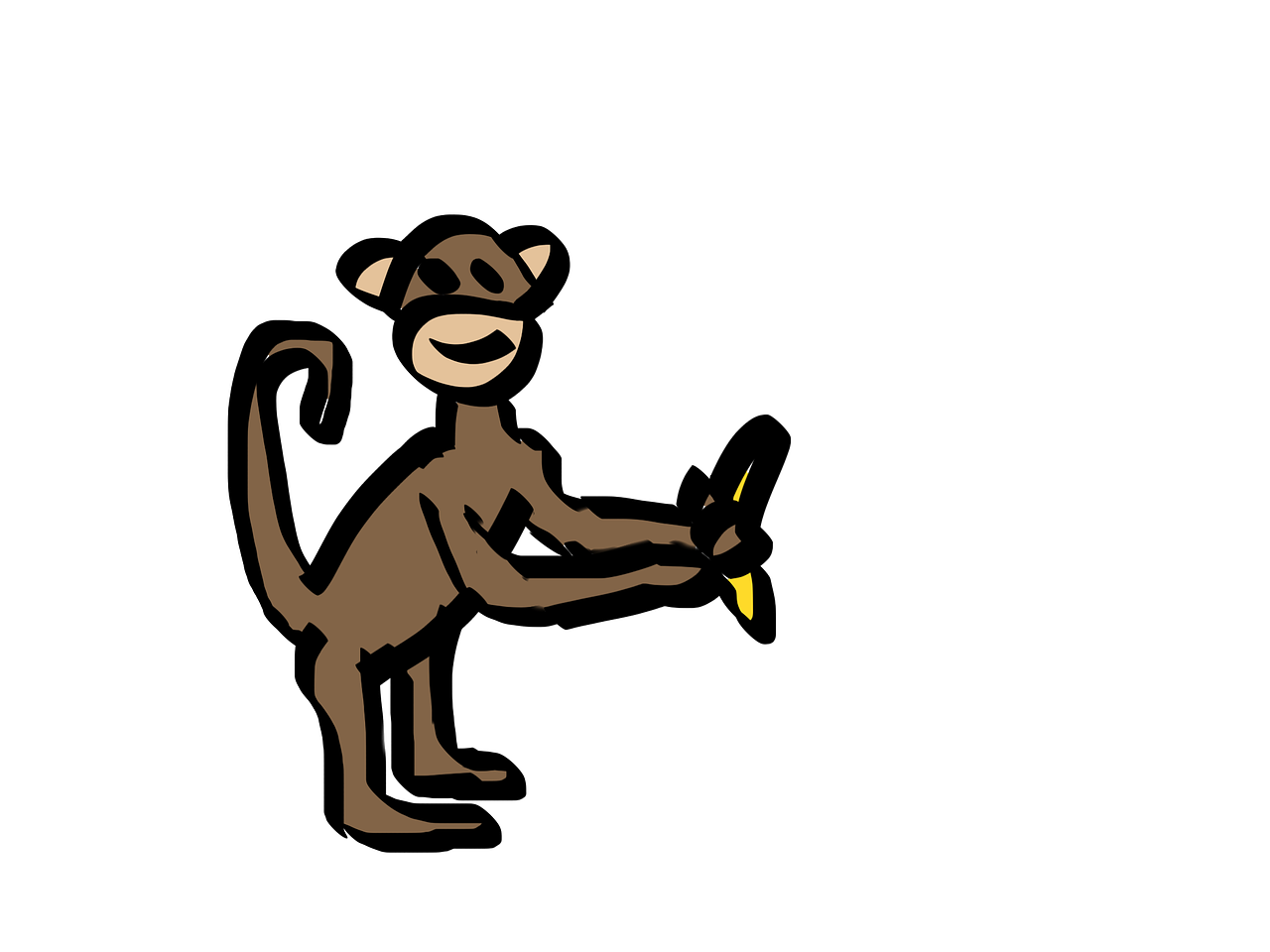 monkey banana cartoon free photo