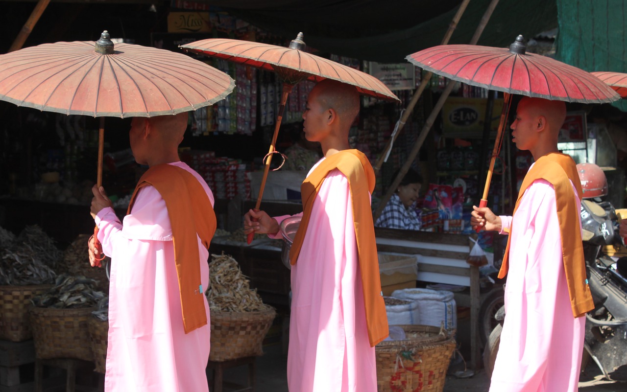 monks myanmar buddhist free photo