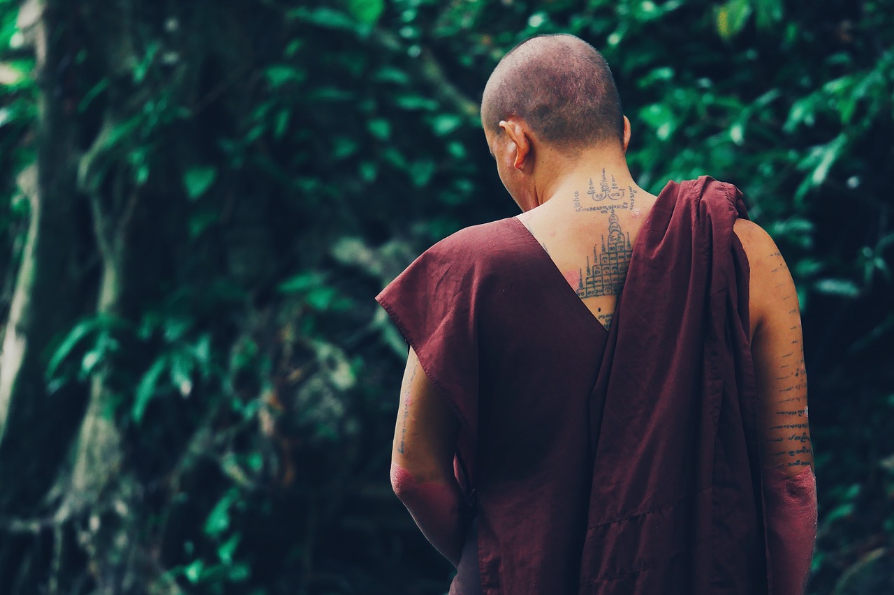 monks tattoo back free photo