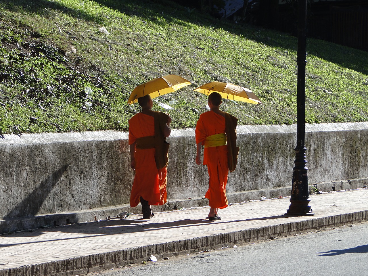 monks laos buddhism free photo