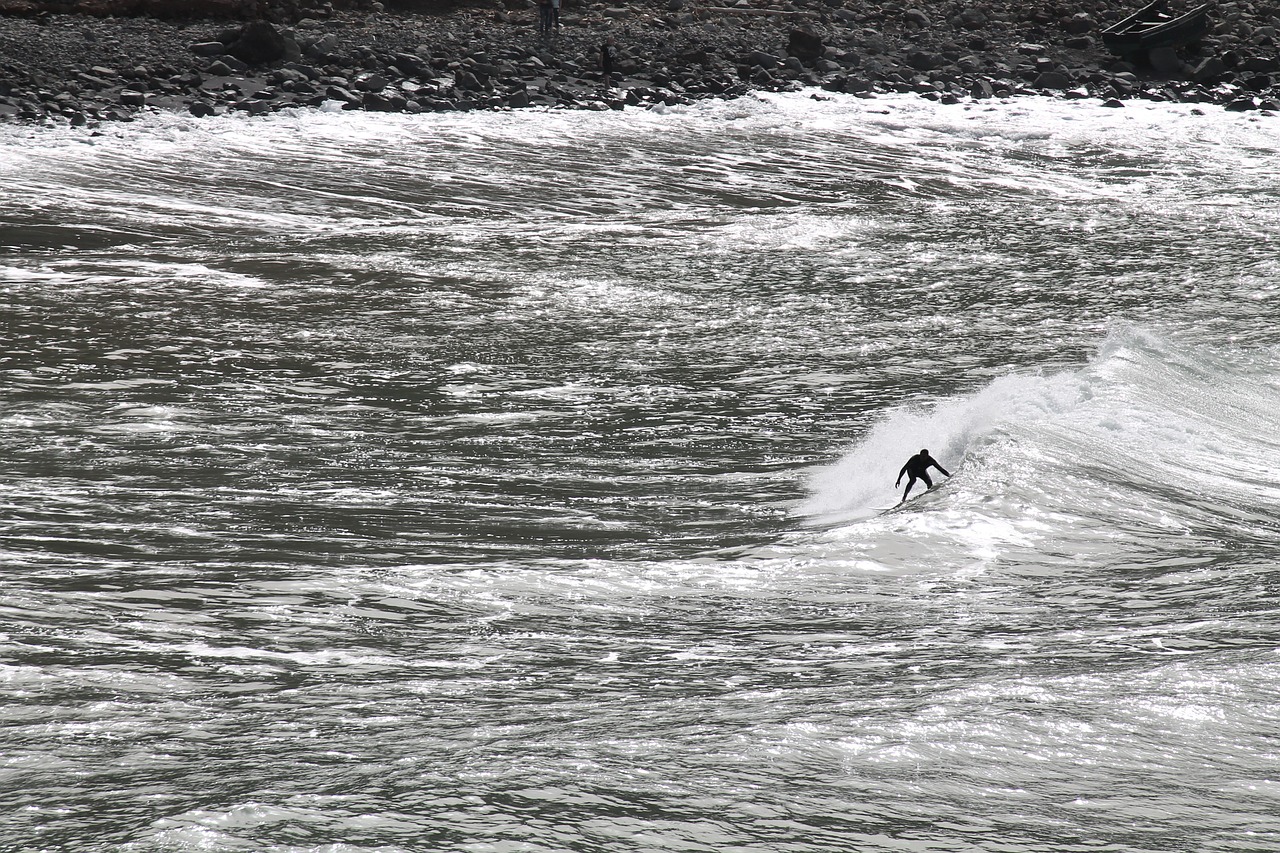 monochrome surfer sport free photo