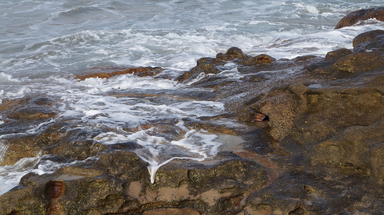 monolithic part of the waters sea nature free photo