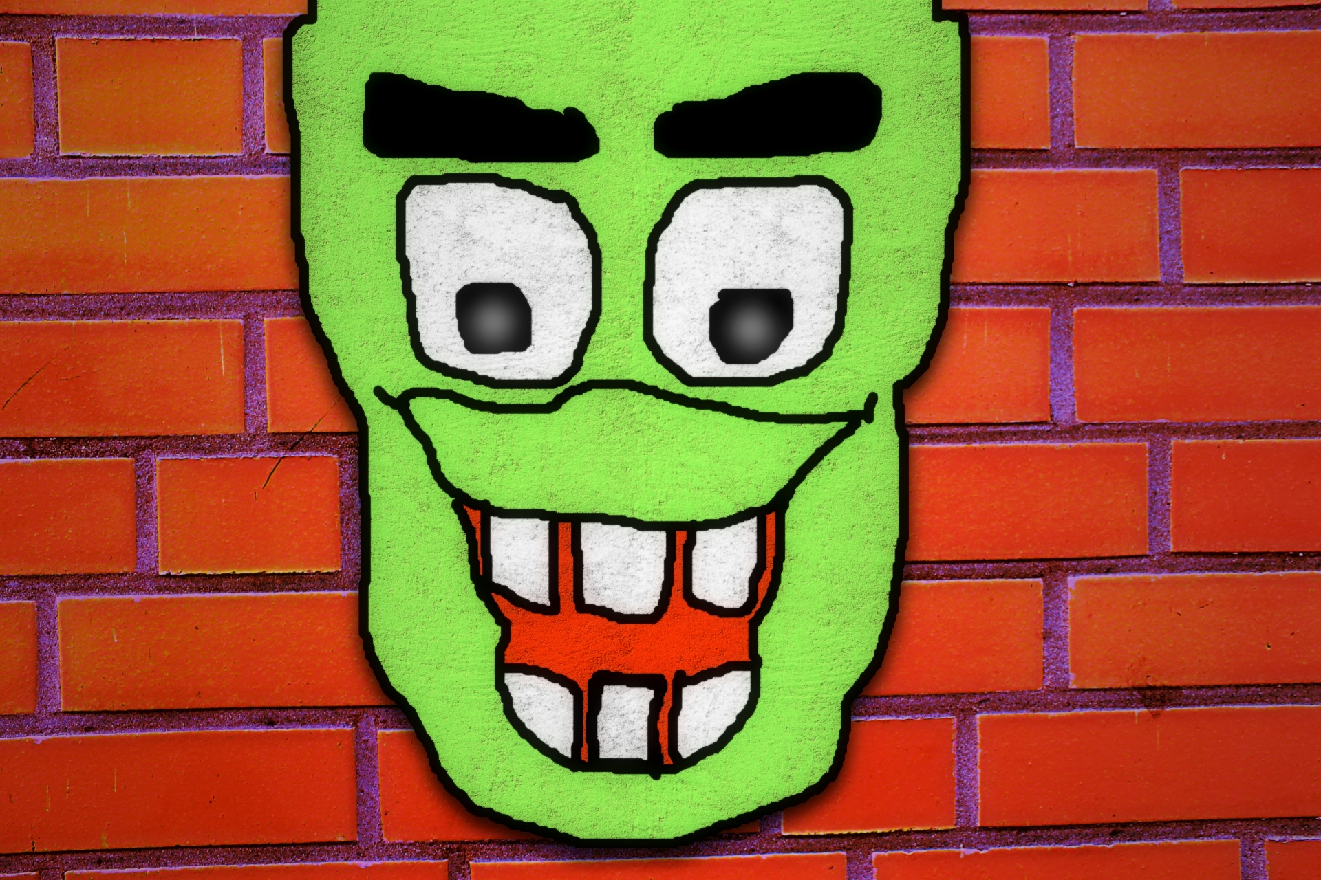 wall face monster free photo