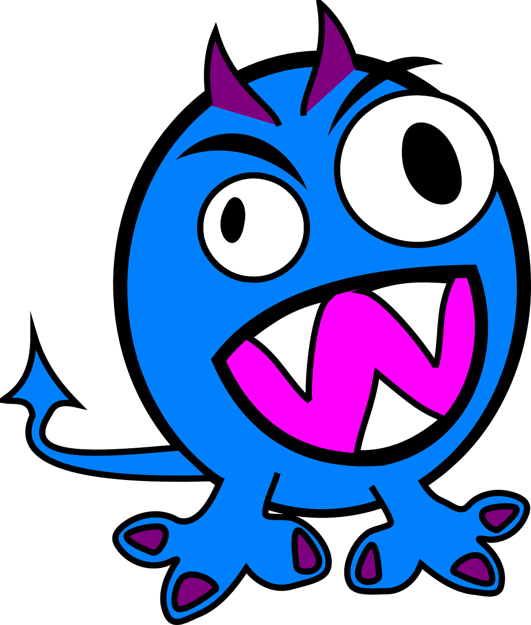 monster comic blue free photo