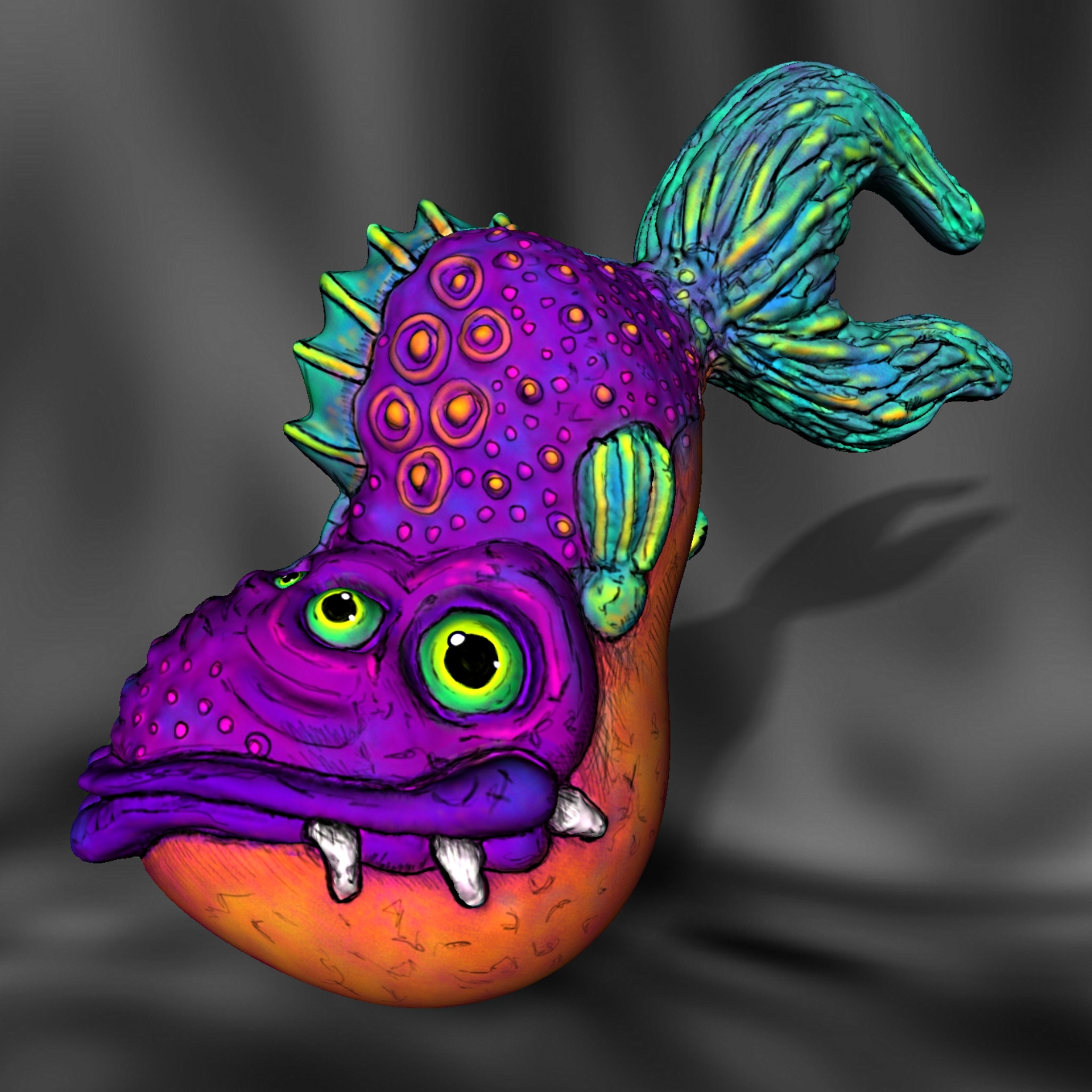 fish monster 3d free photo