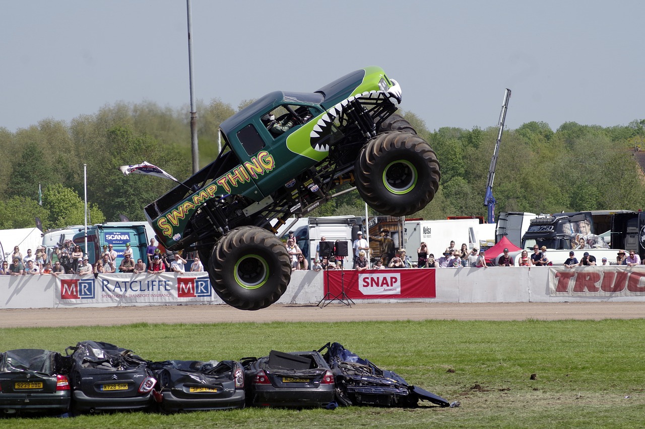 monster truck  jump  stunt free photo