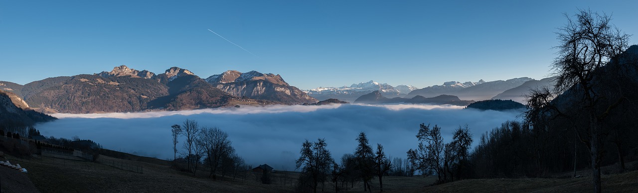 mont blanc sea-of-clouds panorama free photo