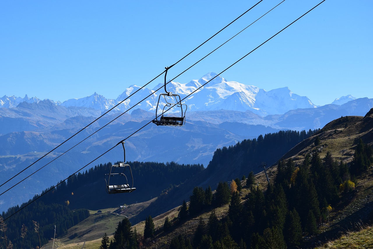 mont blanc mountain chair lift free photo