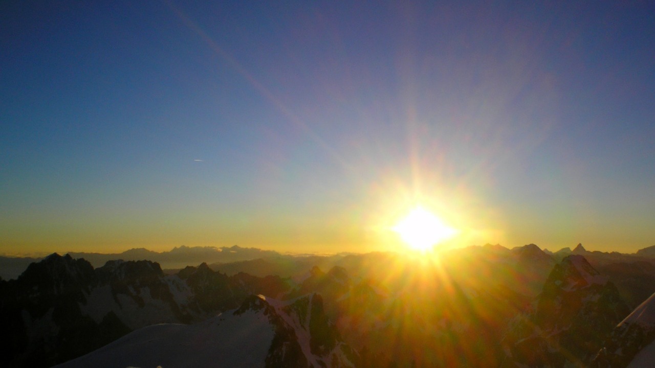mont blanc summit sunrise free photo