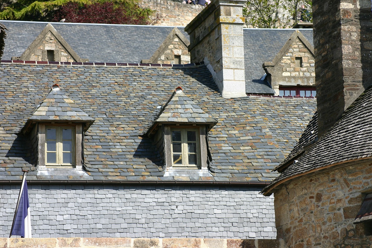 mont saint michel brittany roofs free photo