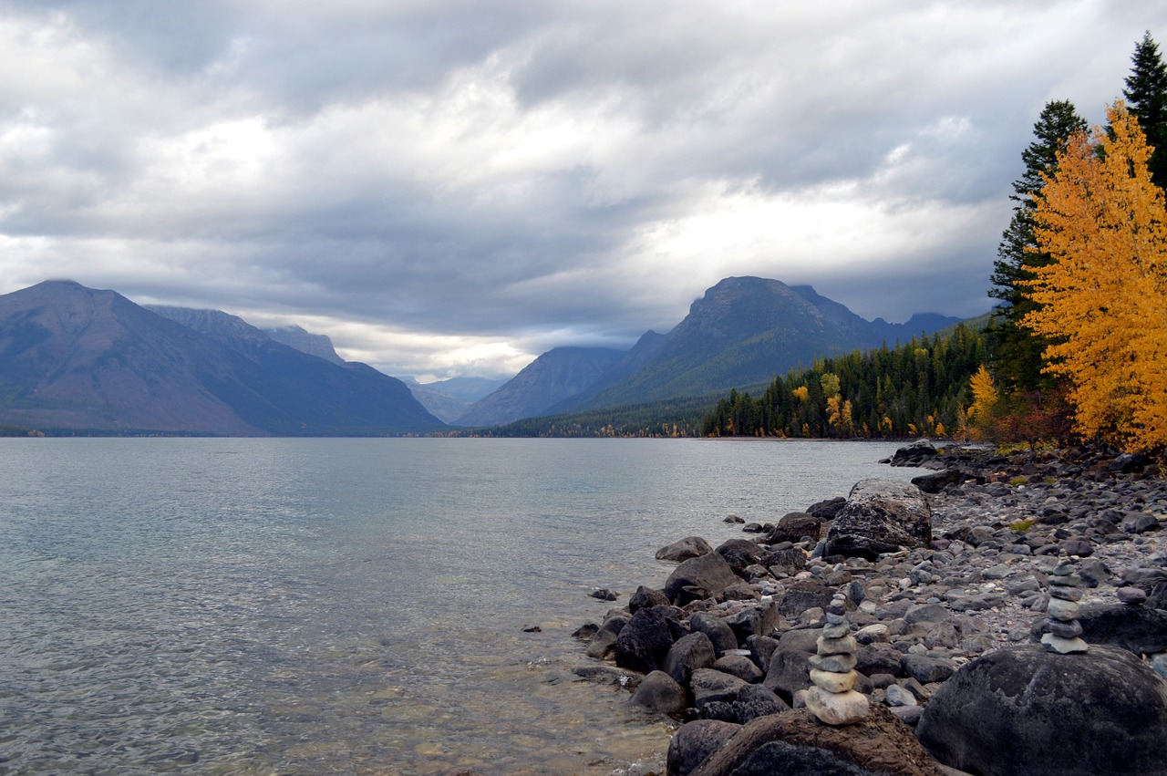 montana lake glacier free photo