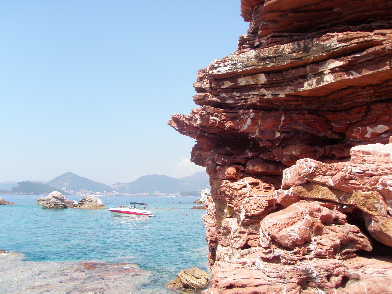 monte negro sea rocks free photo