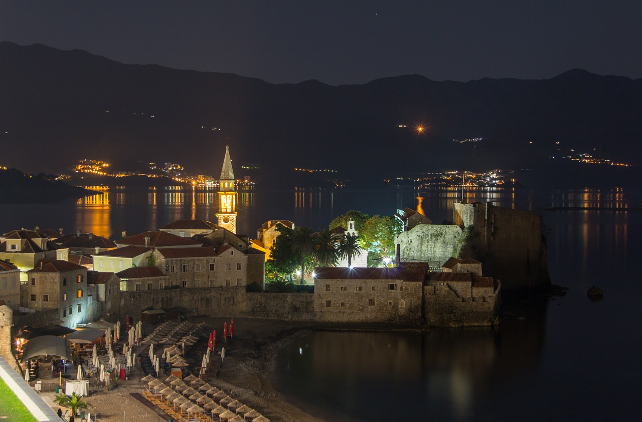 montenegro night fortress free photo