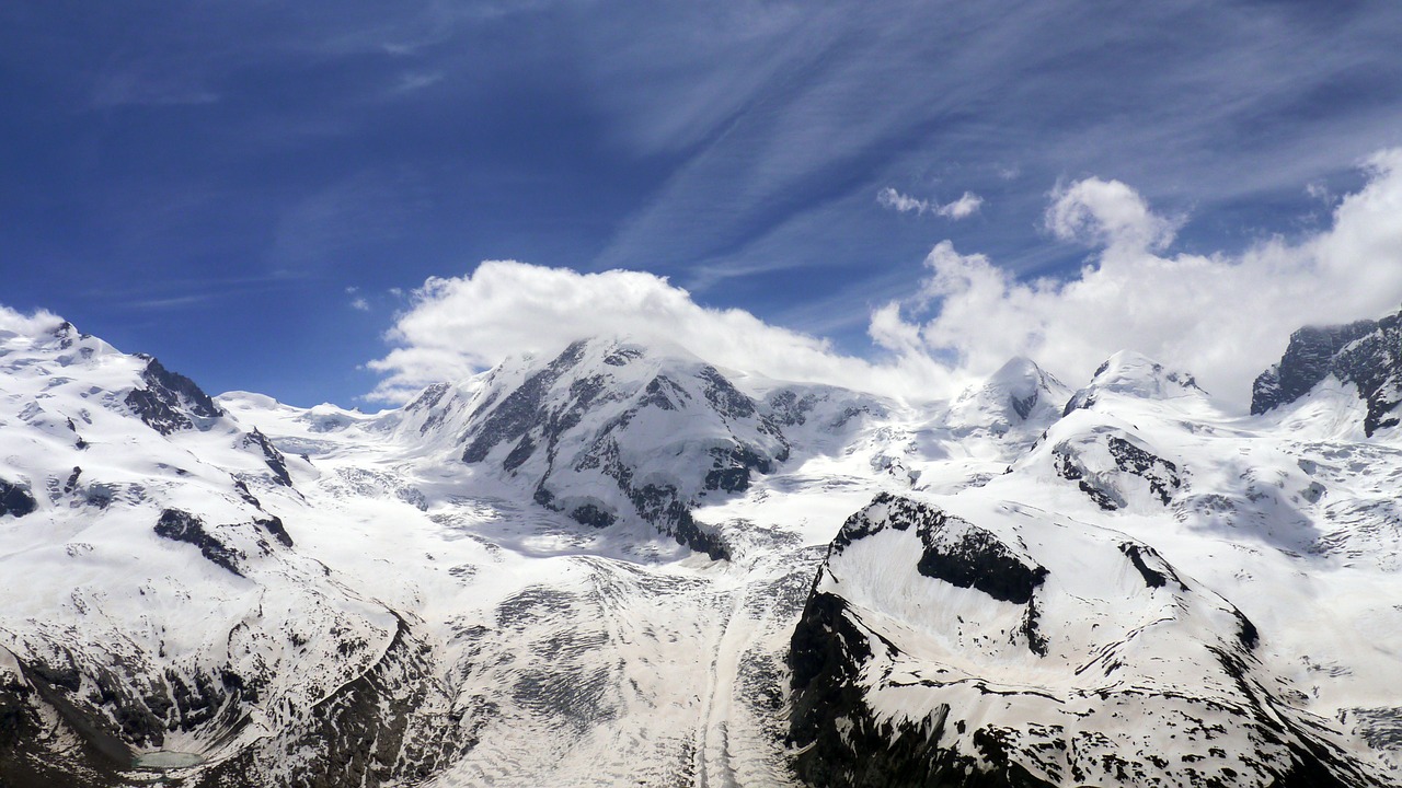 monterosa glacier alps free photo