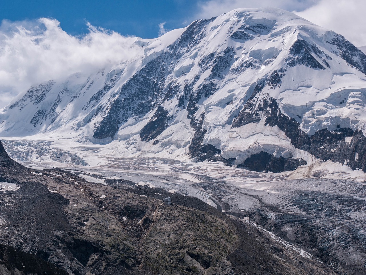 monterosa monte rosa hut glacier free photo