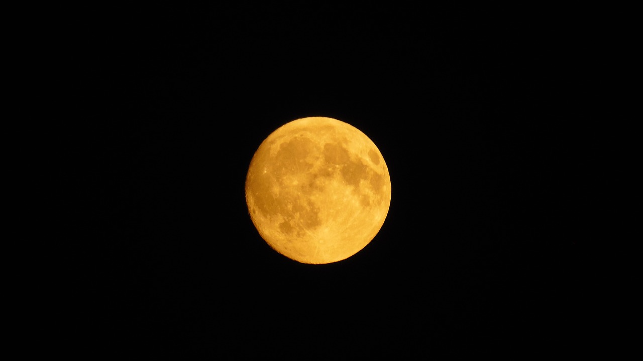 month nearly full moon orange free photo