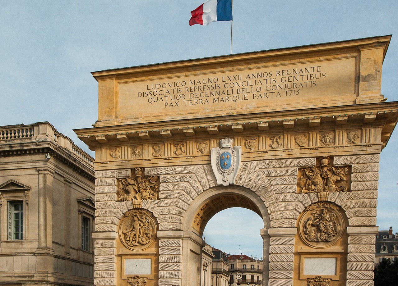 montpellier triumphal arch facade free photo