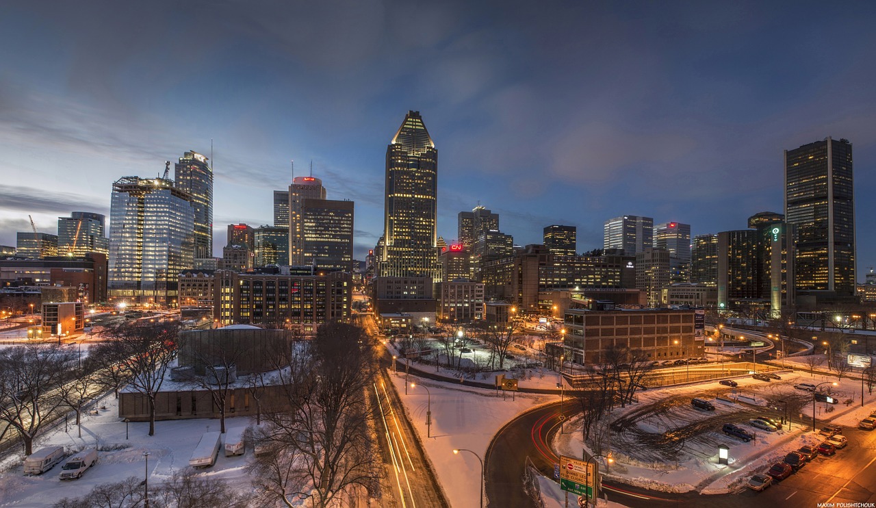 montreal city night free photo