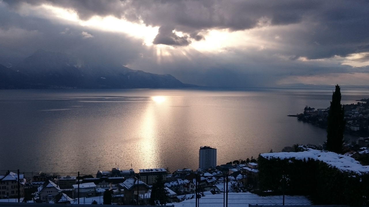 montreux  winter  lake free photo