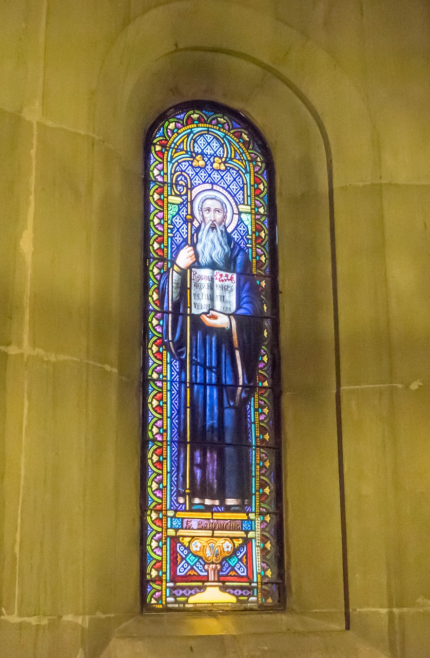 montserrat monastery stained glass free photo