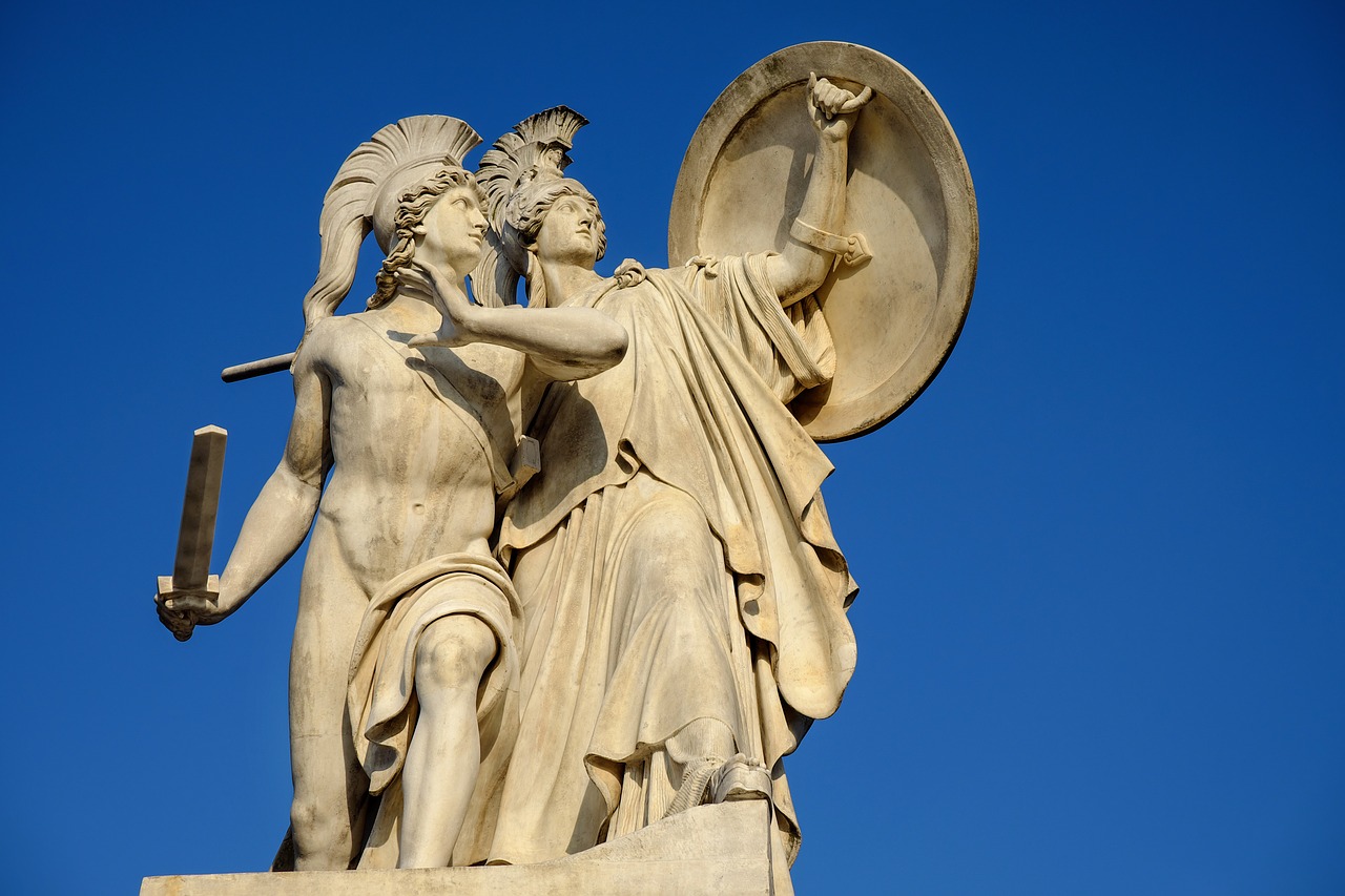 monument greek gods figures athena free photo
