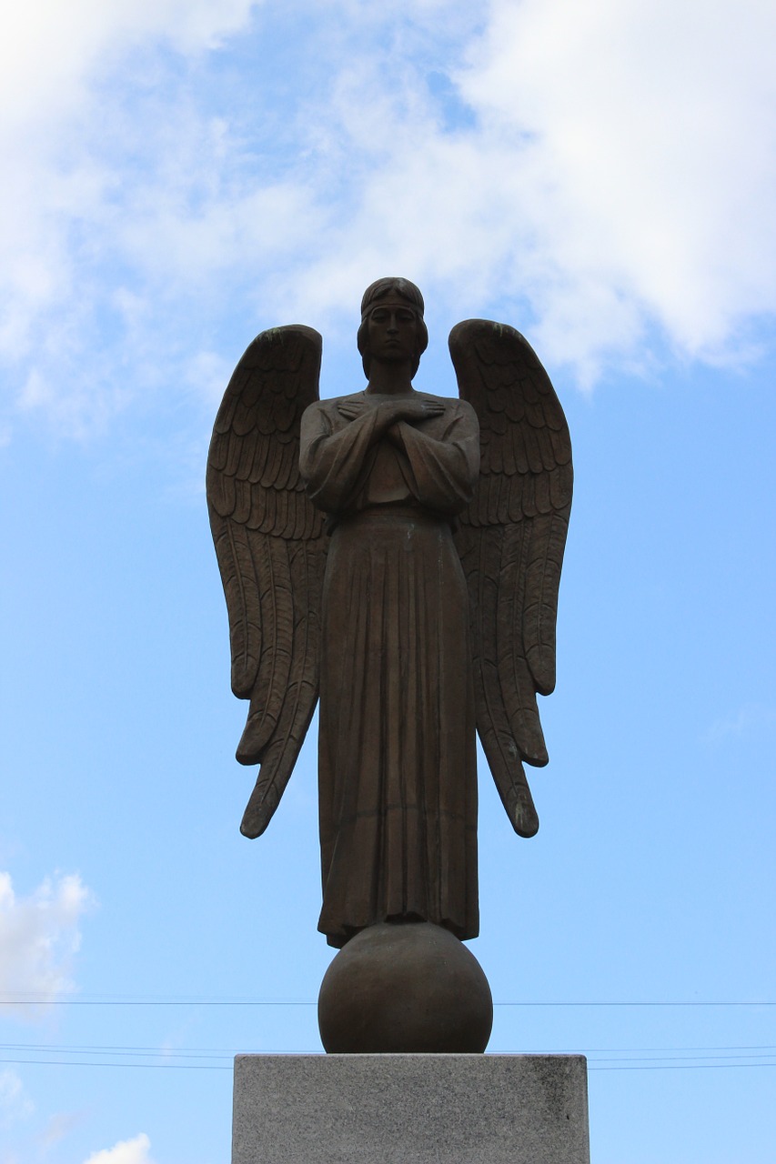 monument angel sky free photo