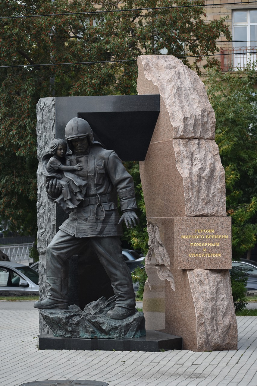 monument  sculpture  firefighter free photo