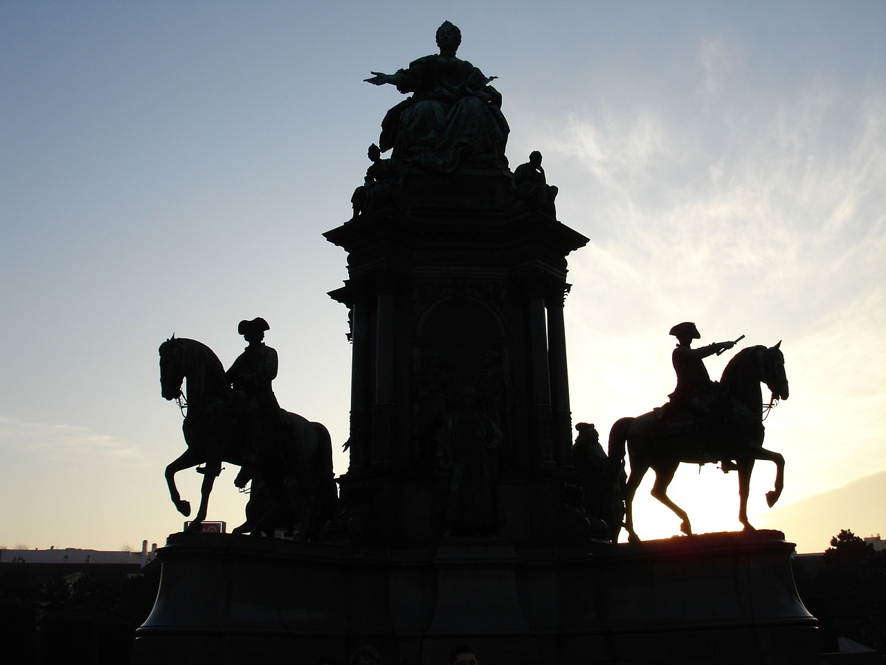 monument statue sunset free photo