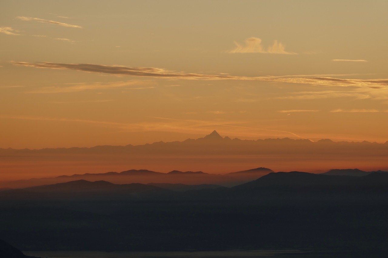 monviso sunset landscape free photo