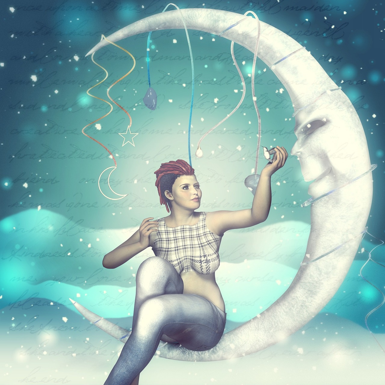 moon girl fantasy free photo