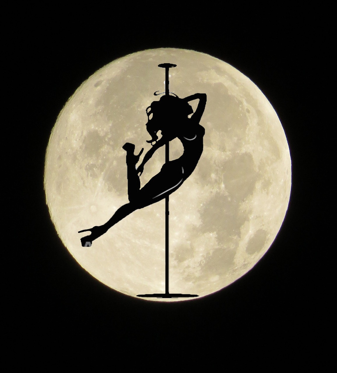 moon silhouette woman free photo