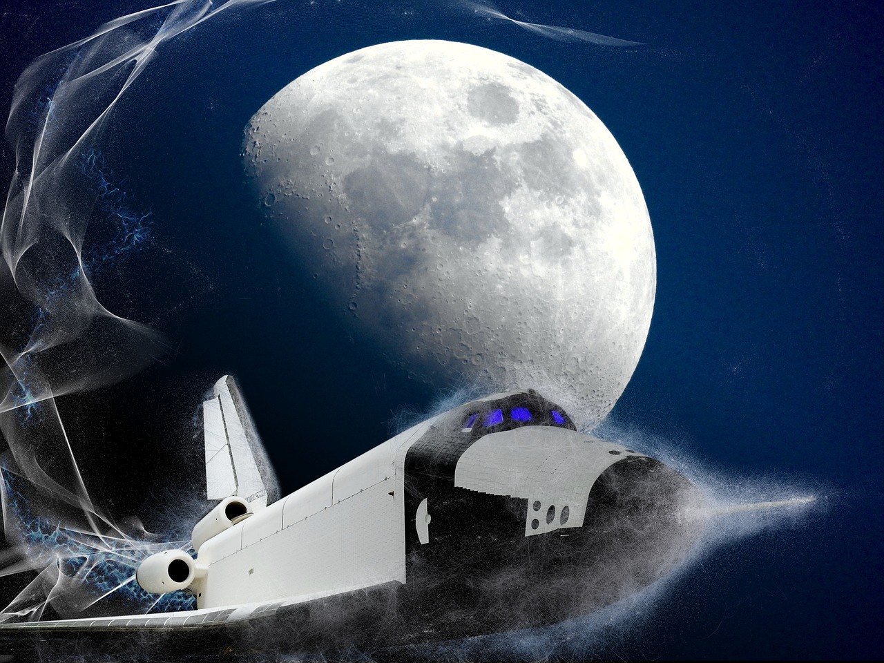 moon space shuttle free photo