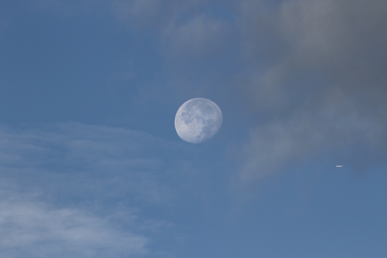 moon sky blue free photo