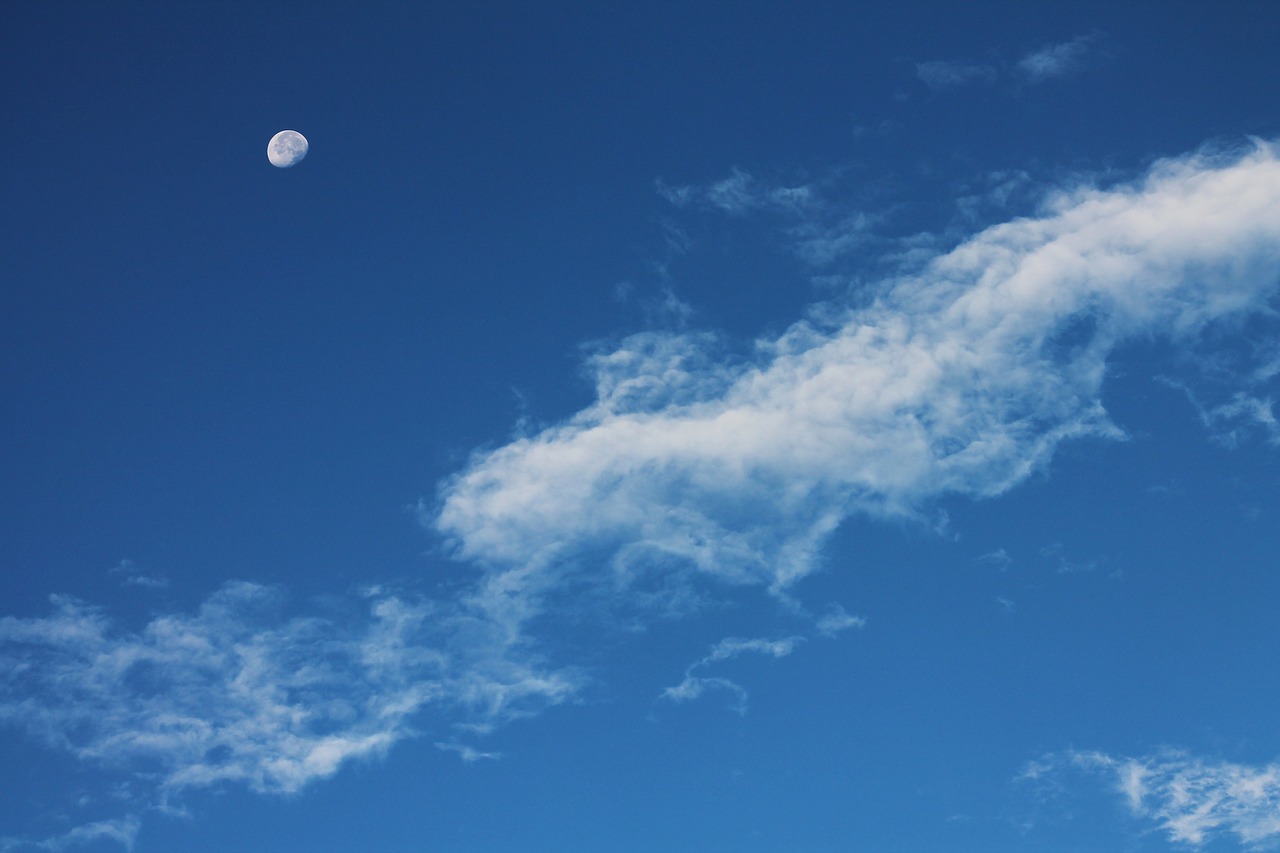 moon clouds sky free photo
