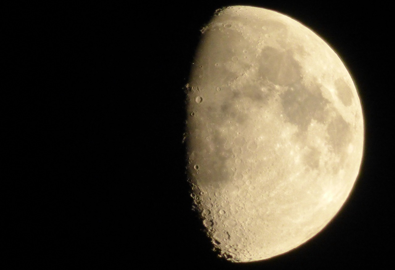 moon crater night free photo