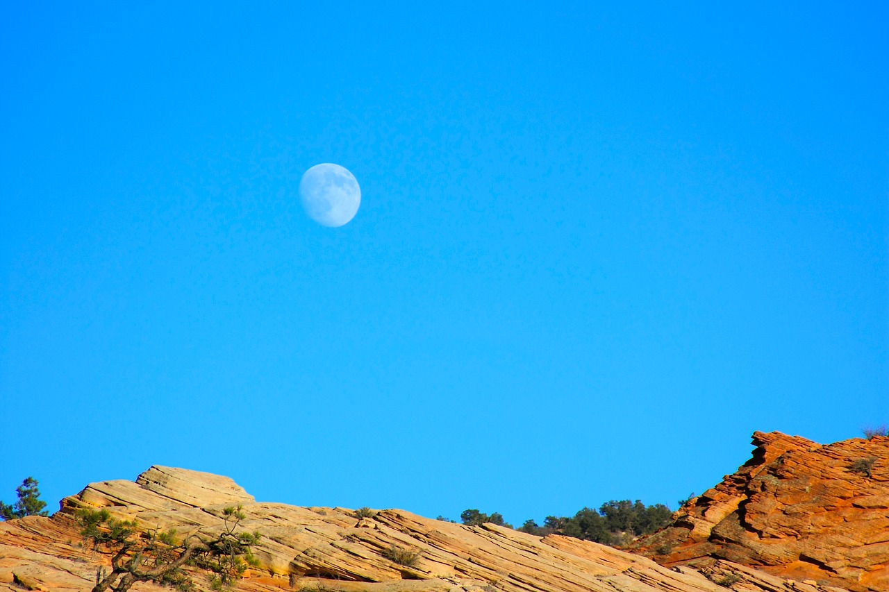 moon blue red free photo