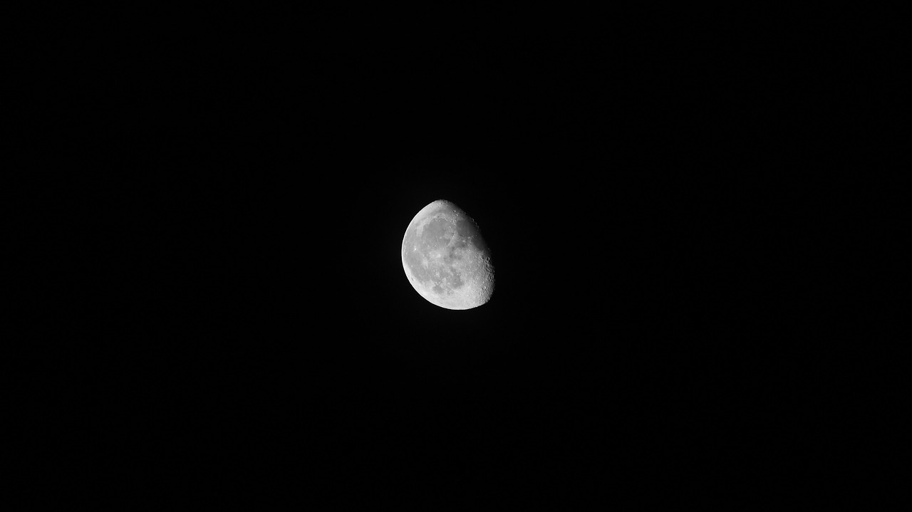 moon space night free photo