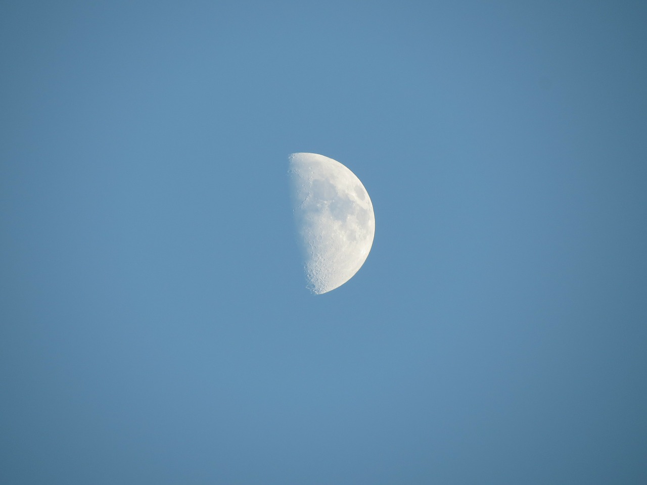 moon half moon moon day free photo