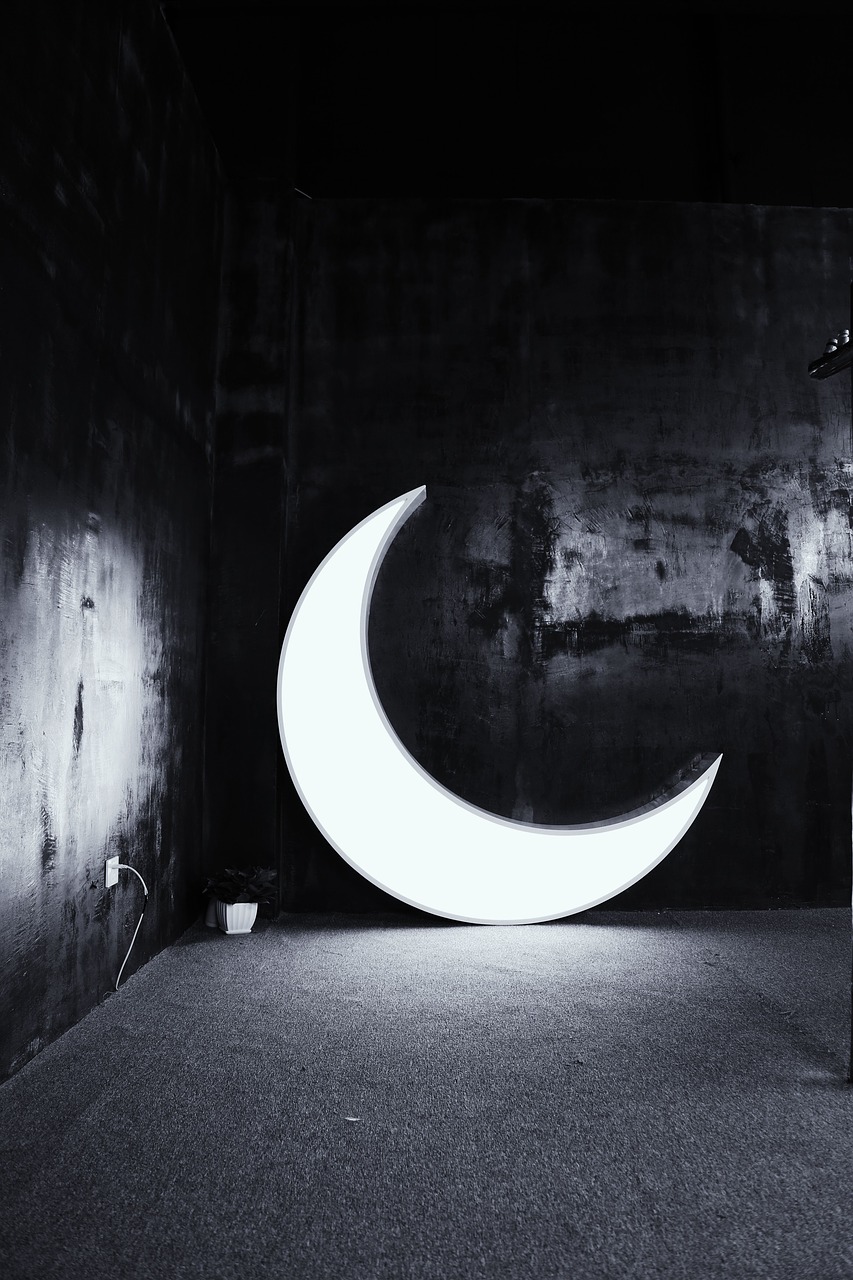 moon light black and white free photo
