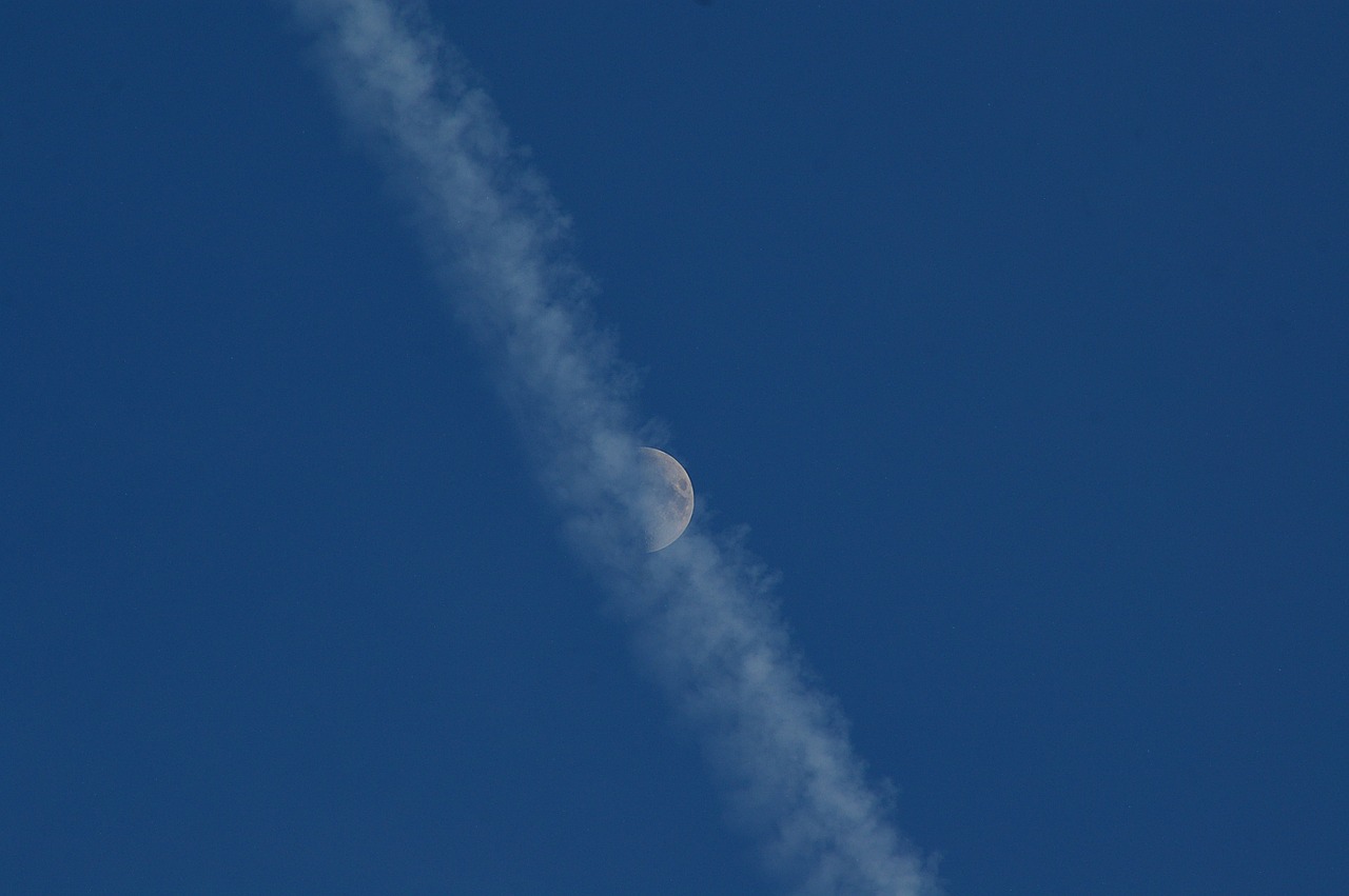 moon contrail sky free photo