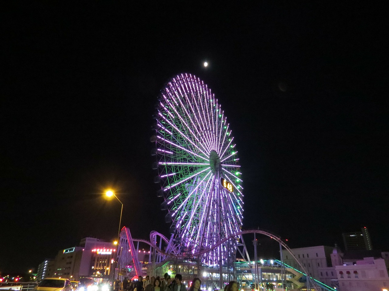 moon ferris wheel amusement park free photo