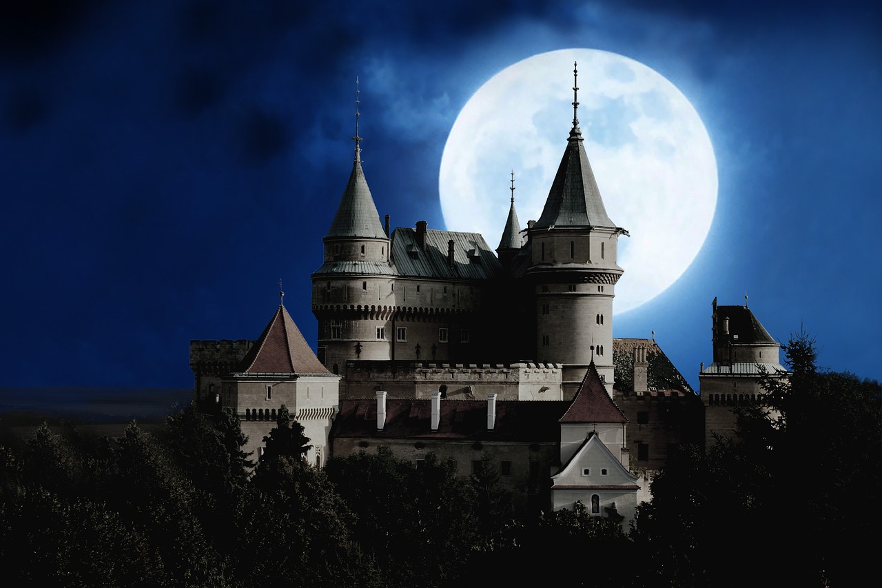 moon castle full moon free photo