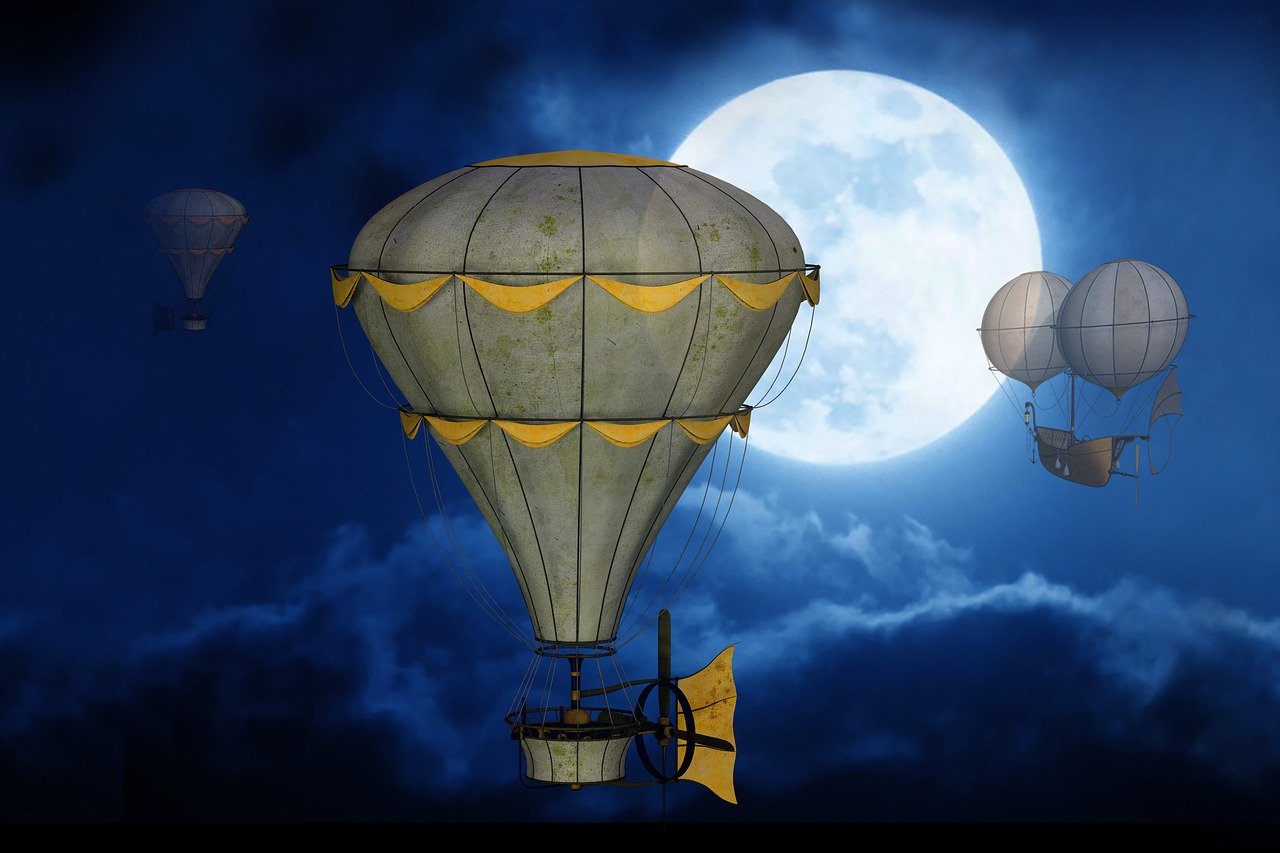 moon sky balloon free photo